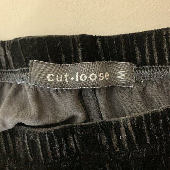 Cut Loose Womens Size M Black Velvet Pull On Pants Rayon Silk Ankle Holiday - Picture 2 of 13